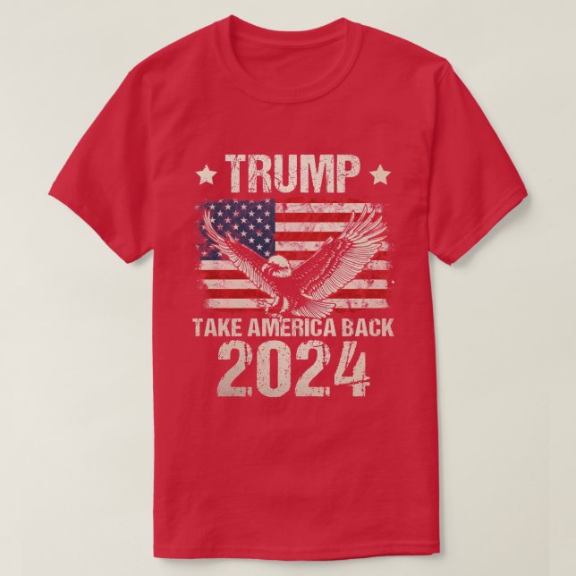 Camiseta Bandera de Trump 2024 devuelve a Estados Unidos a  (Diseño del anverso)