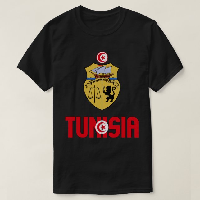 Camiseta Bandera de Túnez y Patriótico del Escudo de Armas (Diseño del anverso)