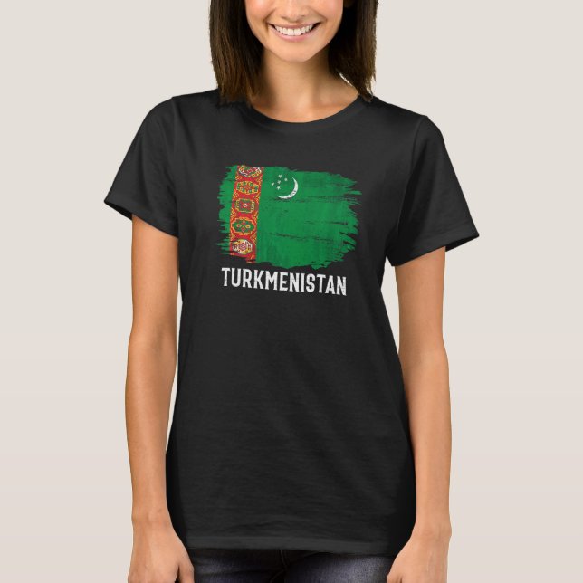 Camiseta Bandera de Turkmenistán vintage (Anverso)