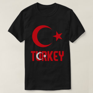 Camiseta Bandera de Turquía y Patriótico Del Escudo De Arma