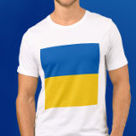 Camiseta Bandera de Ucrania adelante y atrás<br><div class="desc">Simple bandera de Ucrania delante y doble cara impresión camisetas mínimas</div>