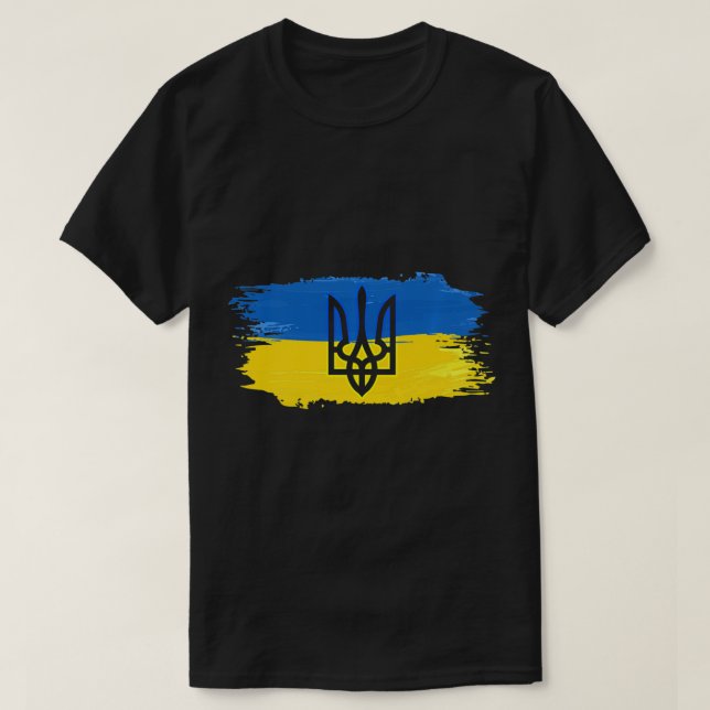Camiseta Bandera de Ucrania apoya el orgullo ucraniano por  (Diseño del anverso)