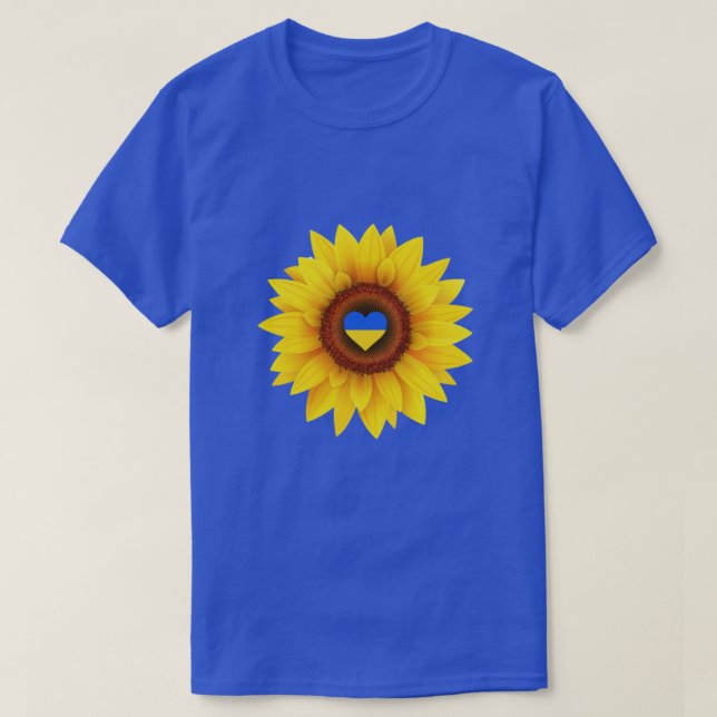 Camiseta Bandera de Ucrania Azul girasol y amarillo (Diseño del anverso)