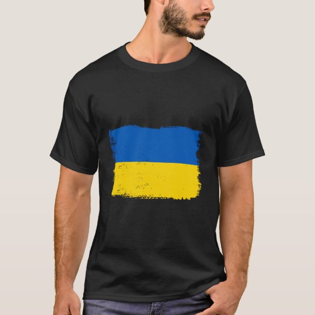 Camiseta Bandera de Ucrania - Bandera de Ucrania - Ucrania (Anverso)