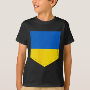 Camiseta Bandera de Ucrania con bolsillo de bandera ucrania