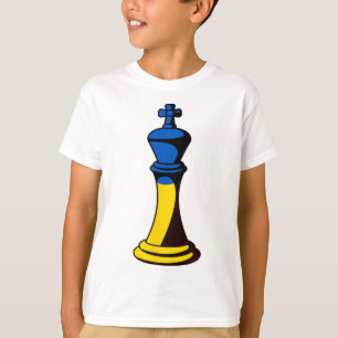 Camiseta Bandera de Ucrania en pieza de ajedrez rey