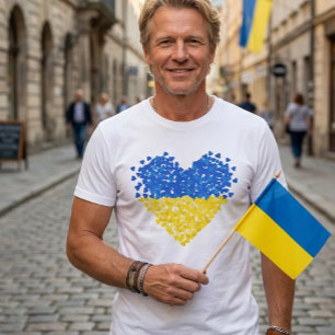 Camiseta Bandera de Ucrania. Enviando Amor a Ucrania. Apoyo