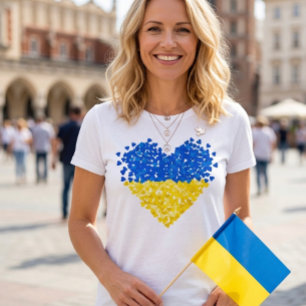 Camiseta Bandera de Ucrania. Enviando Amor a Ucrania. Apoyo