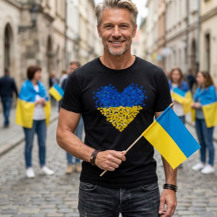 Camiseta Bandera de Ucrania. Enviando Amor a Ucrania. Apoyo