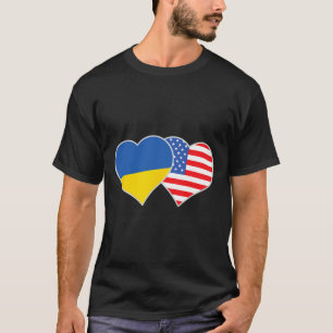 Camiseta Bandera de Ucrania Estados Unidos Corazón Amor Ucr