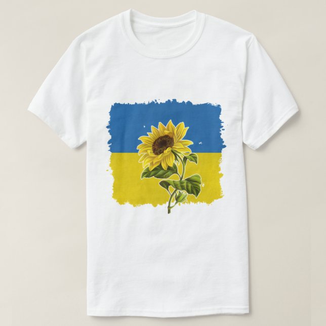 Camiseta Bandera de Ucrania girasol (Diseño del anverso)