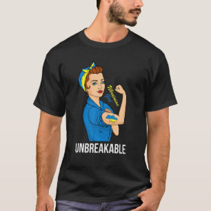 Camiseta Bandera de Ucrania inquebrantable de las mujeres u