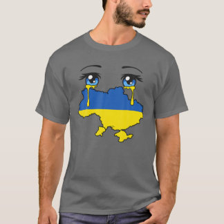 Camiseta Bandera de Ucrania llorando por Ucrania
