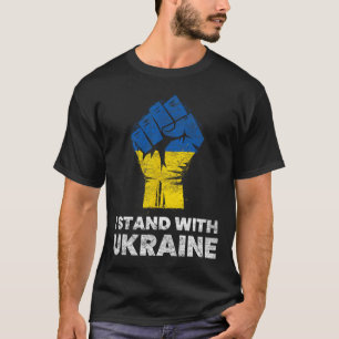 Camiseta Bandera de Ucrania - Me mantengo con la bandera de