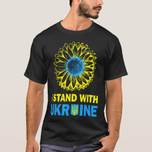 Camiseta Bandera de Ucrania Me mantengo con Ucrania Girasol