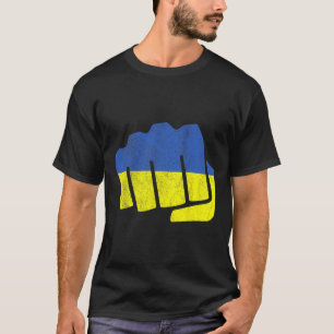 Camiseta Bandera de Ucrania Puño. Mantente Fuerte Ucrania. 