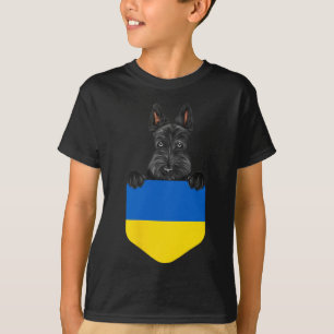 Camiseta Bandera de Ucrania Scottish Terrier Perro En Bolsi