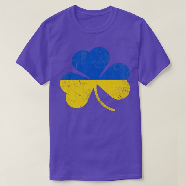 Camiseta Bandera de Ucrania Shamrock St Patrons Day Irish (Diseño del anverso)