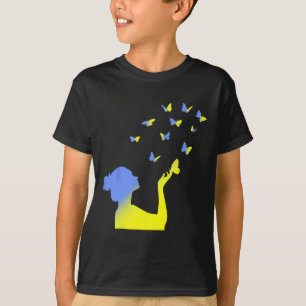 Camiseta Bandera de Ucrania Símbolo de Paz Poder Libertad M