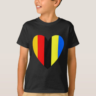 Camiseta Bandera de Ucrania y Alemania en el corazón de Ucr