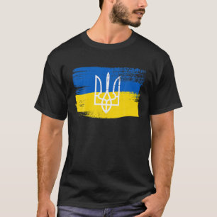 Camiseta Bandera De Ucrania Y Escudo De Armas Pintado _ Ucr