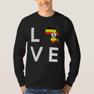 Camiseta Bandera de Uganda Ama el continente africano Silue