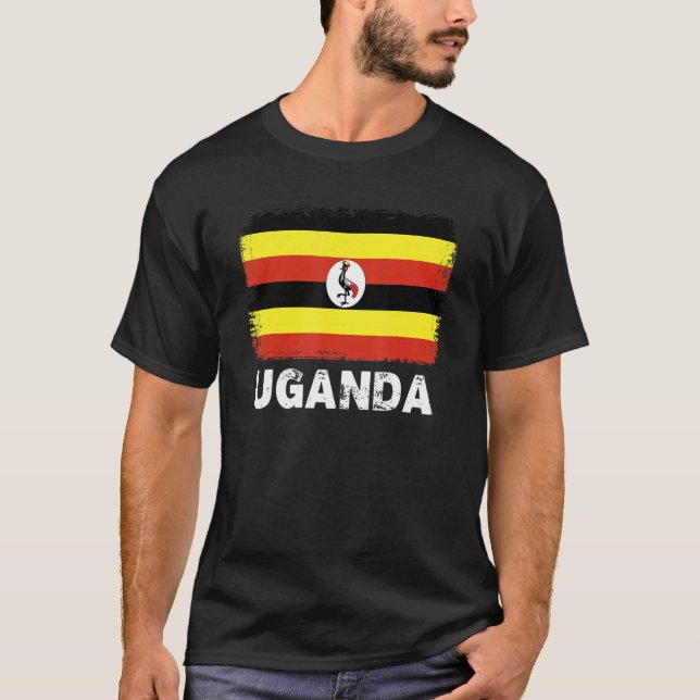Camiseta Bandera de Uganda apoya a las mujeres ugandesas (Anverso)
