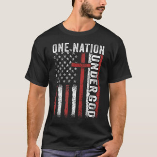 Camiseta Bandera de Una Nación Bajo Dios 4 De Julio Patriót