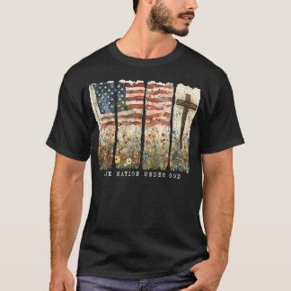Camiseta Bandera de Una Nación Bajo Dios 4 De Julio Patriót
