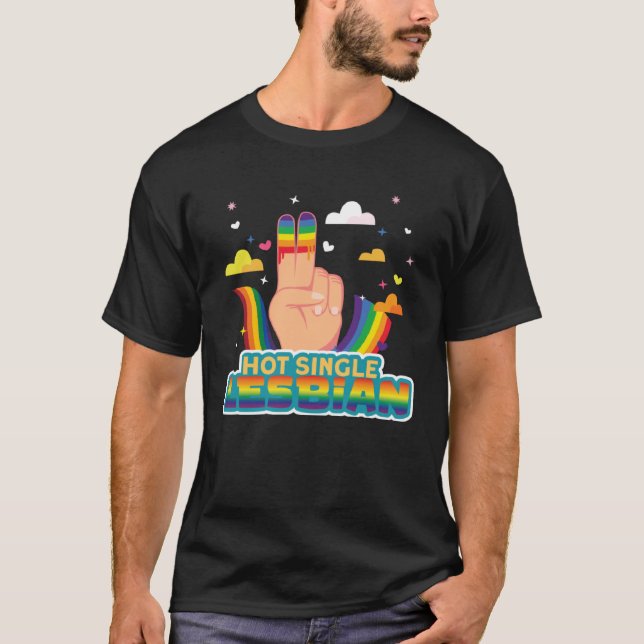 Camiseta Bandera de una sola lesbiana candente (Anverso)
