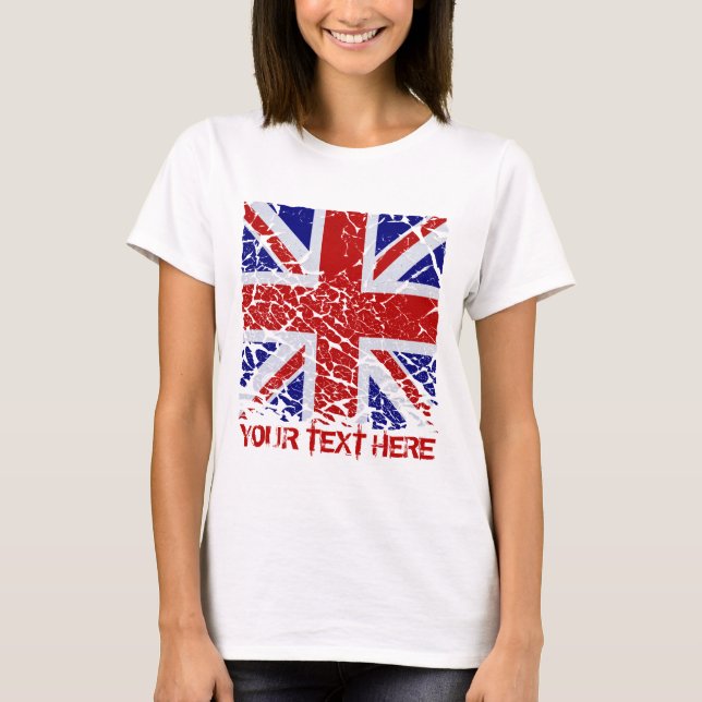 Camiseta Bandera de Union Jack de la peladura Del Reino (Anverso)