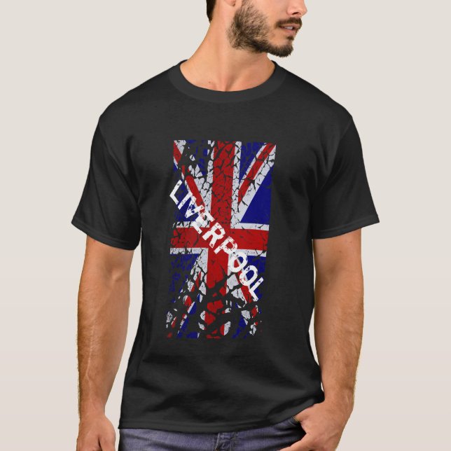 Camiseta Bandera de Union Jack de la pintura de la peladura (Anverso)