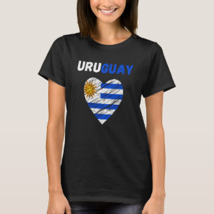 Camiseta Bandera de Uruguay: Bandera uruguaya del corazón