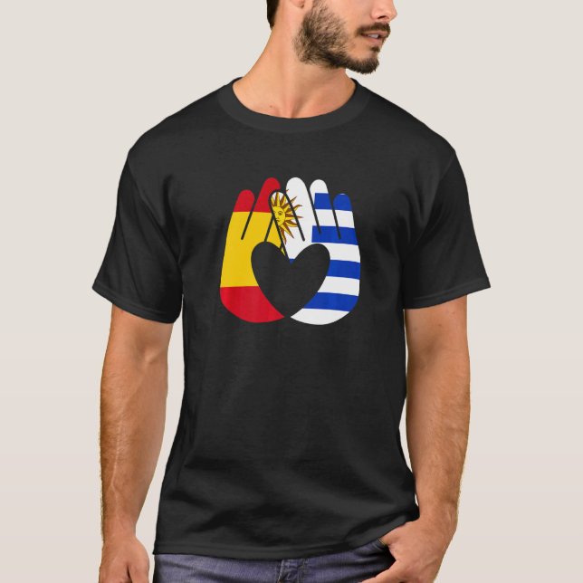 Camiseta Bandera de Uruguay España Bandera Amistad Hermanda (Anverso)