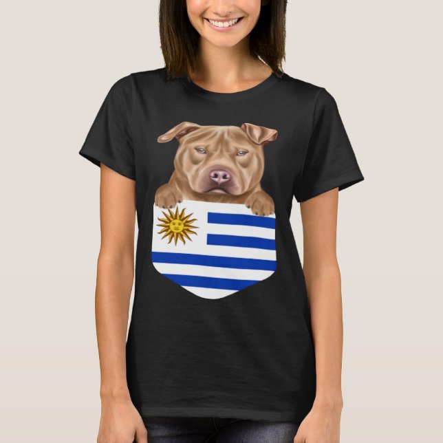 Camiseta Bandera De Uruguay Usa Staffordshire Terrier Dog E (Anverso)