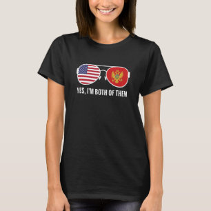Camiseta Bandera de USA Montenegro gafas de sol montenegrin