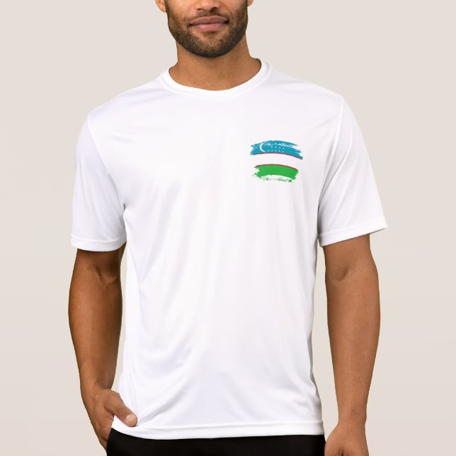 Camiseta Bandera de Uzbekistán (Anverso)