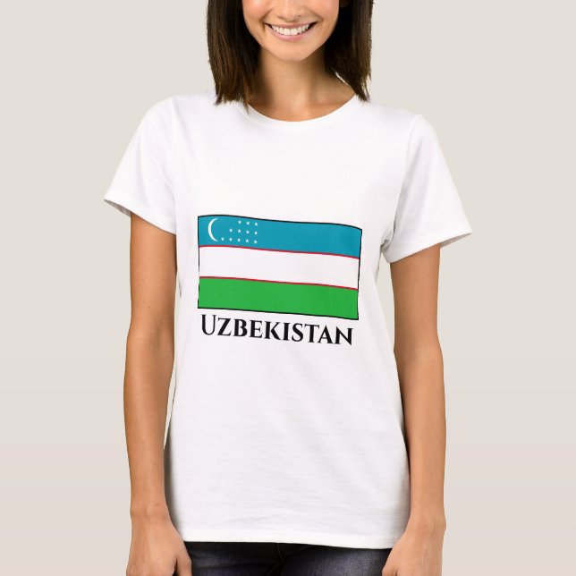 Camiseta Bandera de Uzbekistán (Anverso)