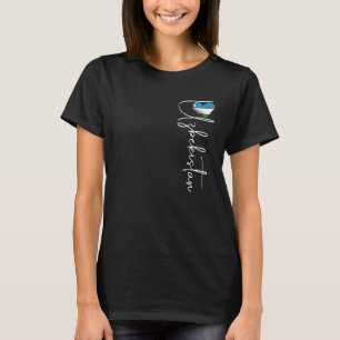 Camiseta Bandera de Uzbekistán de época, corazón de Uzbekis