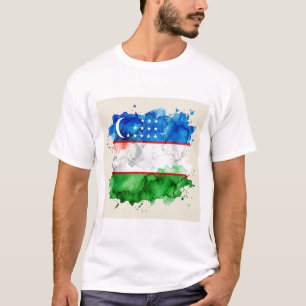 Camiseta Bandera de Uzbekistán Emblema oficial uzbeko y P