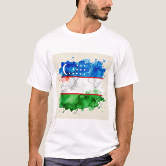 Camiseta Bandera de Uzbekistán | Emblema oficial uzbeko y P