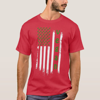 Camiseta Bandera de Veganismo de Estilo de Vida Estadounide