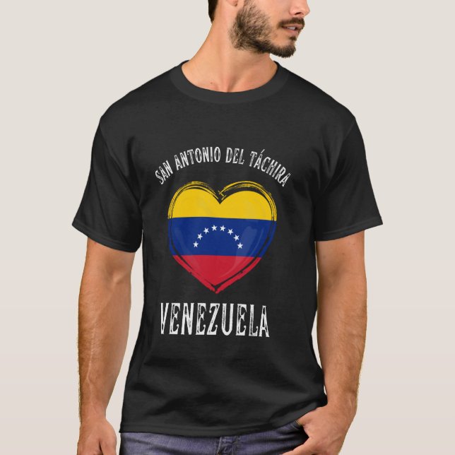 Camiseta Bandera de Venezuela Corazón San Antonio Del Tachi (Anverso)