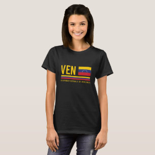 Camiseta Bandera de Venezuela y código ISO Alpha 3 Diseño c