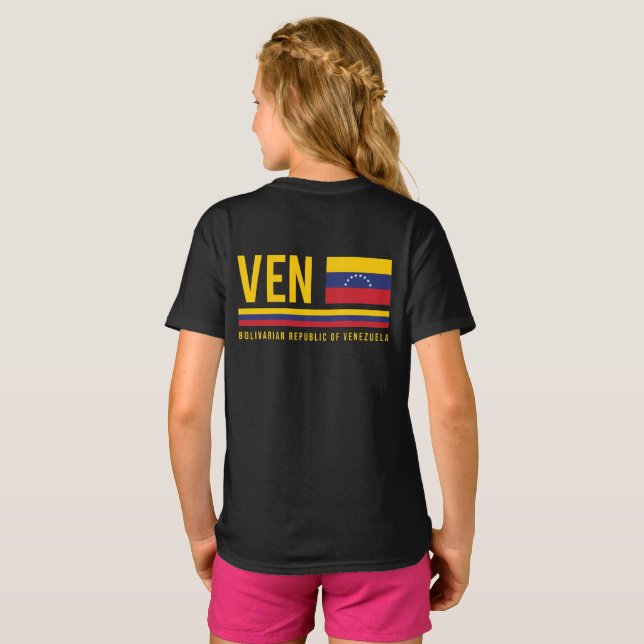 Camiseta Bandera de Venezuela y diseño de código ISO Alpha  (Reverso completo)