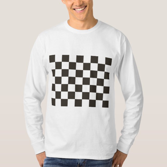 Camiseta Bandera de verificación (negro y blanco) (patrón d (Anverso)