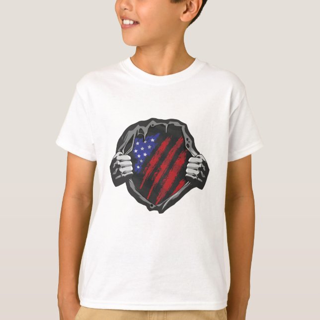 Camiseta Bandera de vestir de superhéroes de Estados Unidos (Anverso)
