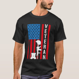 Camiseta Bandera de veteranos americanos Madre ex militar P