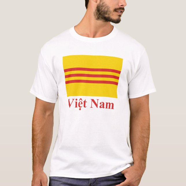 Camiseta Bandera de Vietnam del sur con nombre en (Anverso)