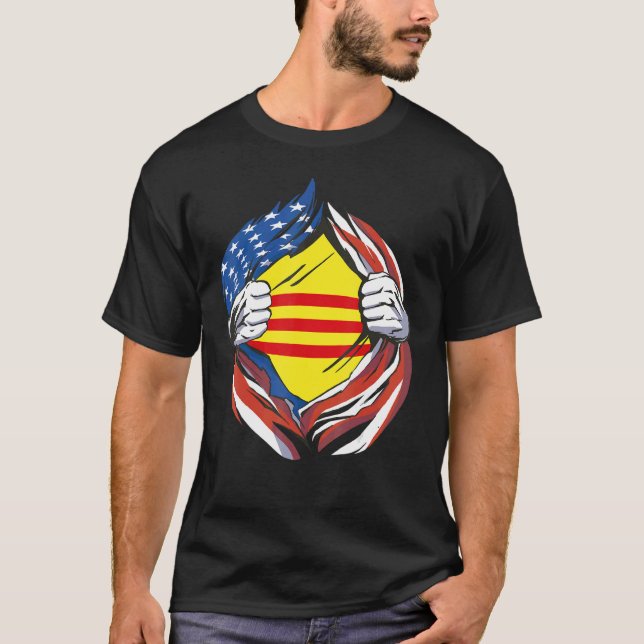 Camiseta Bandera de Vietnam del Sur Norteamericano Orgullos (Anverso)
